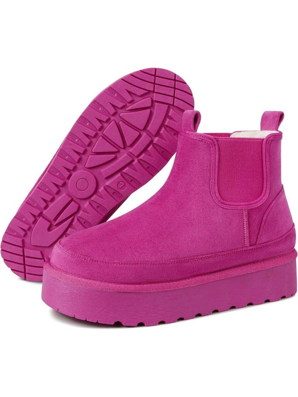 Cozy Winter Platform Ankle Boots for Women | Slip-On Snow Booties
